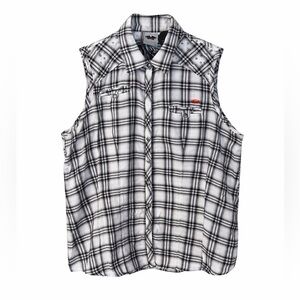 Harley-Davidson Plaid Sleeveless Button-Up Shirt Vest Women’s 1X